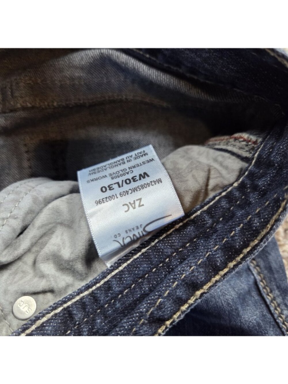 Silver Jeans Co Jeans Mens 30x30 Blue Denim Distressed Relaxed Straight Zac - Picture 4 of 7